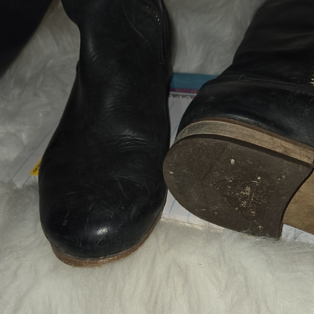 Black John Fluevog Knee High Leather Boots Size 7 - Picture 5 of 5